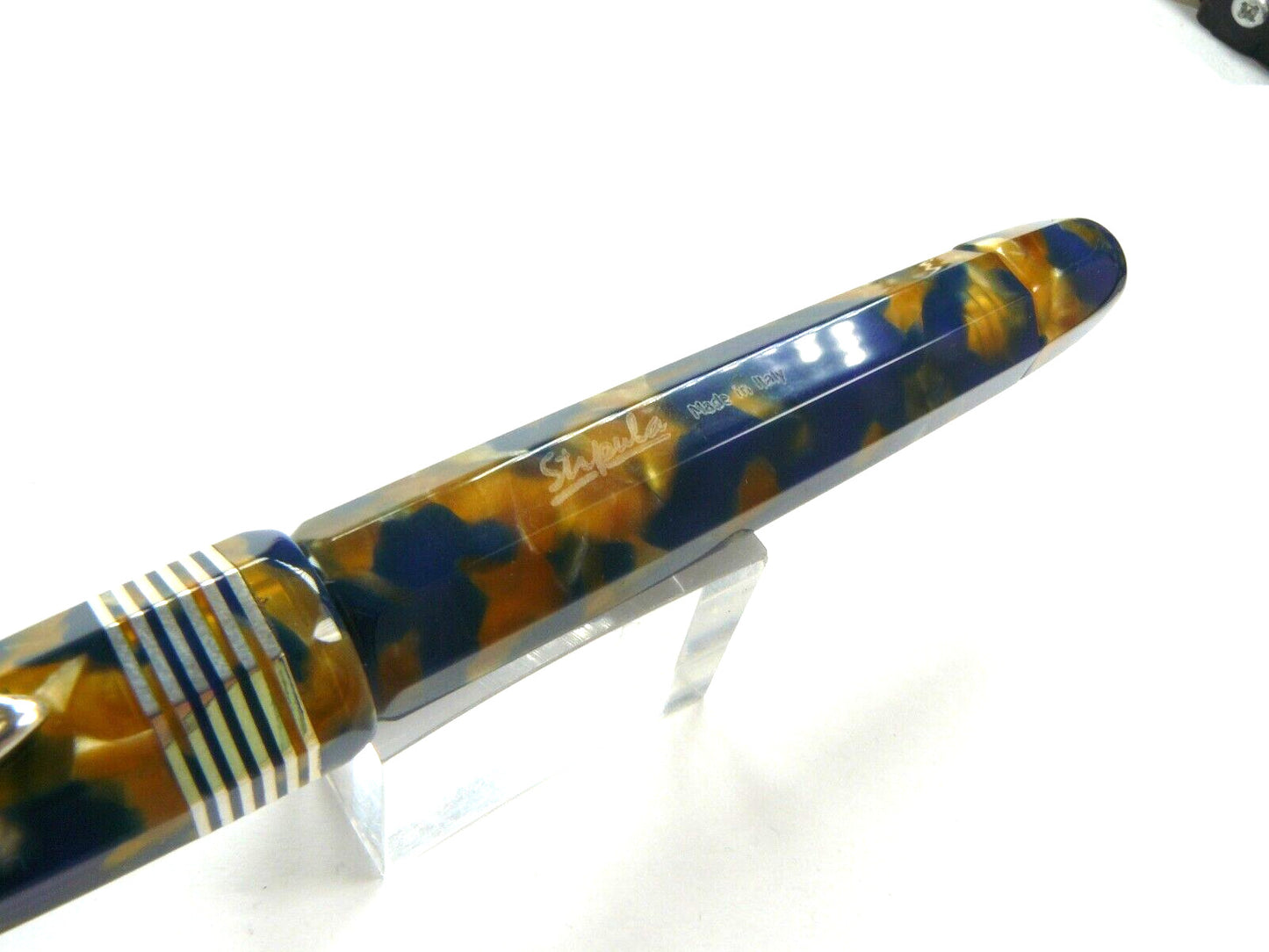STIPULA ETRURIA CHAMPAGNE LIMITED EDITION FOUNTAIN PEN FINE 18K NIB NEW -BOX