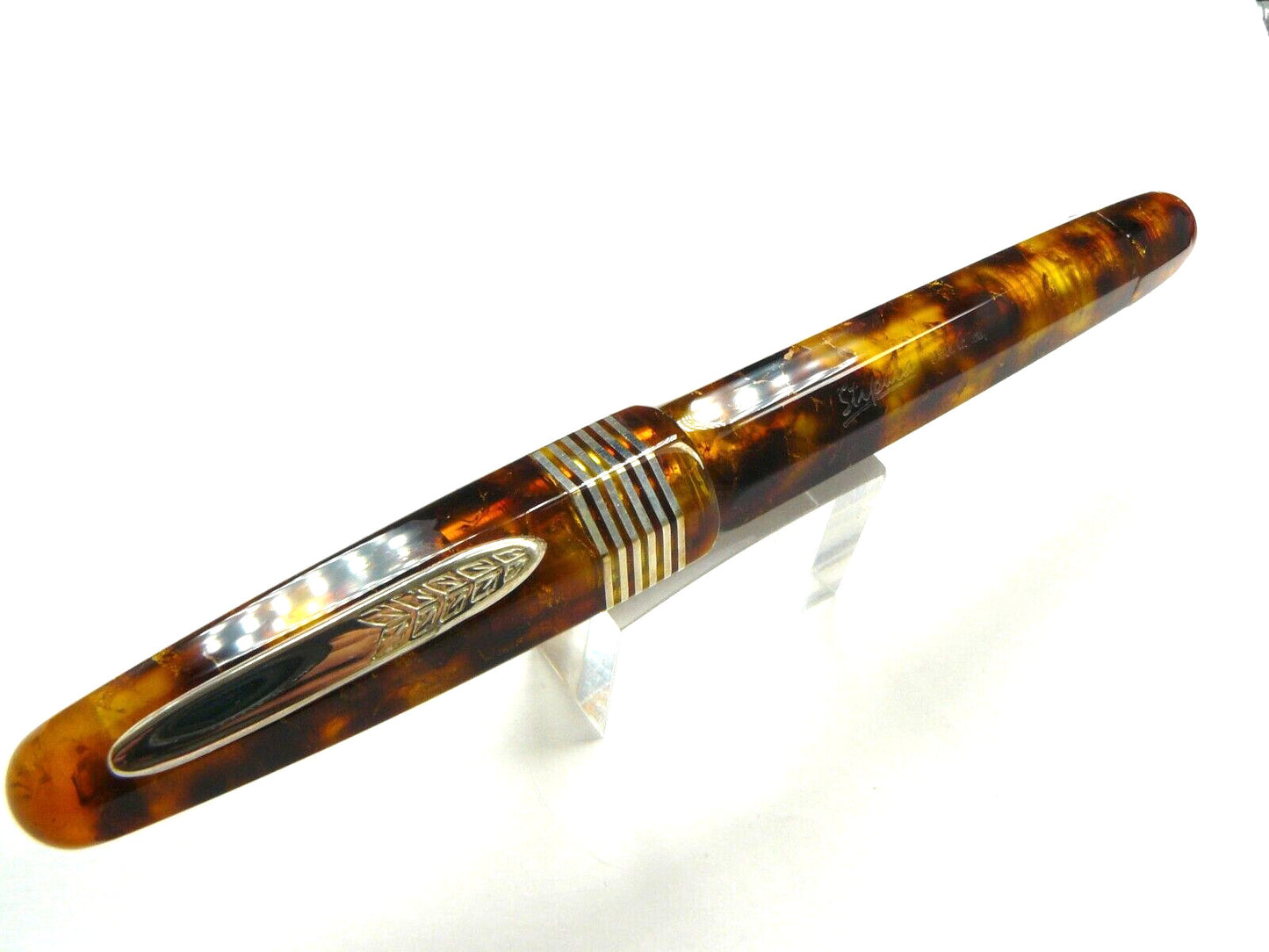 Stipula Limited Edition Facetted Fountain Pen Wild Honey 14K Gold Fine Nib  New