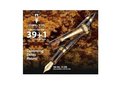 Delta 39+1 Limited Edition Celluloid Fountain Pen-18k EF Nib