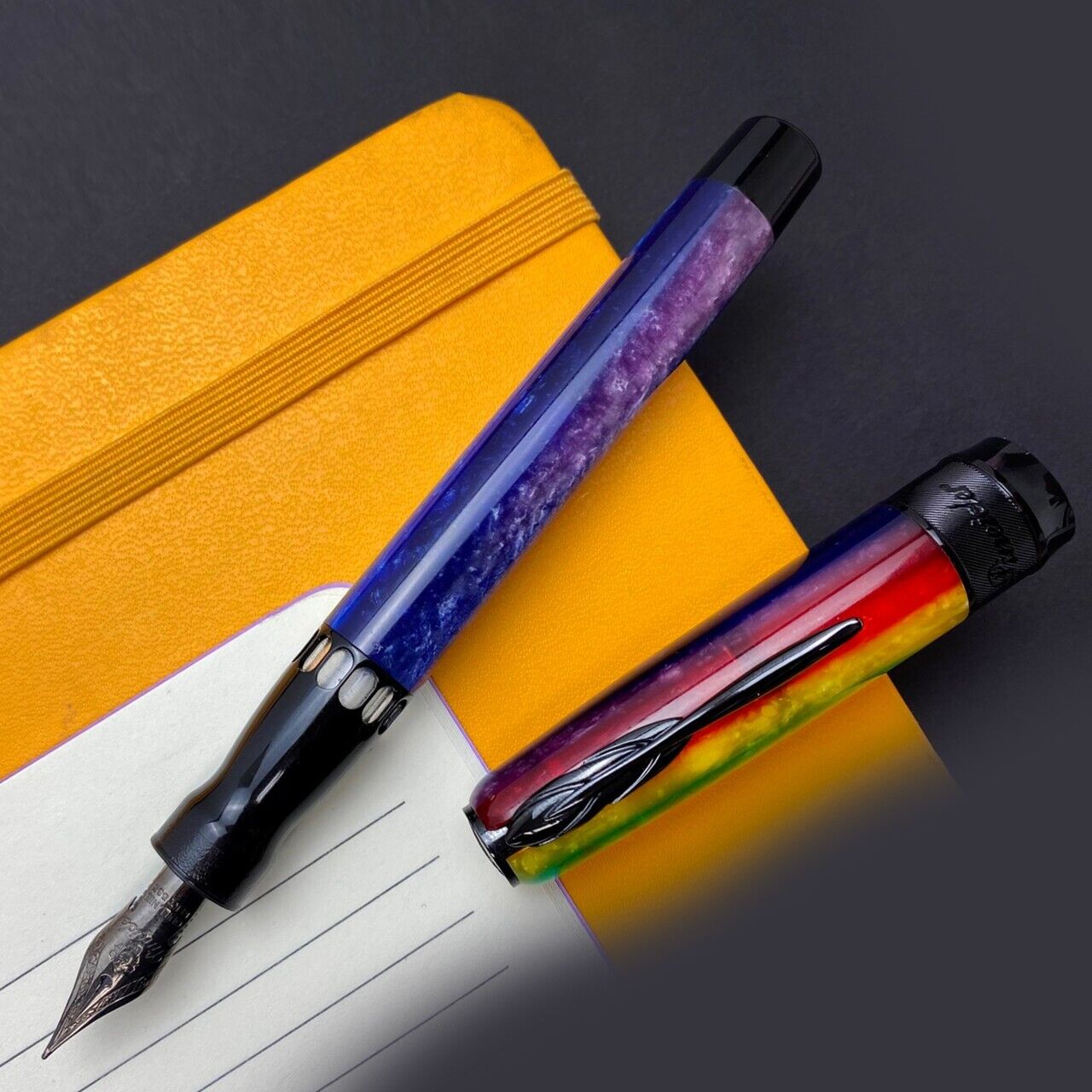 Pineider Arco Limited Edition Rainbow Fountain Pen Brand New In Box 14K EF NIB
